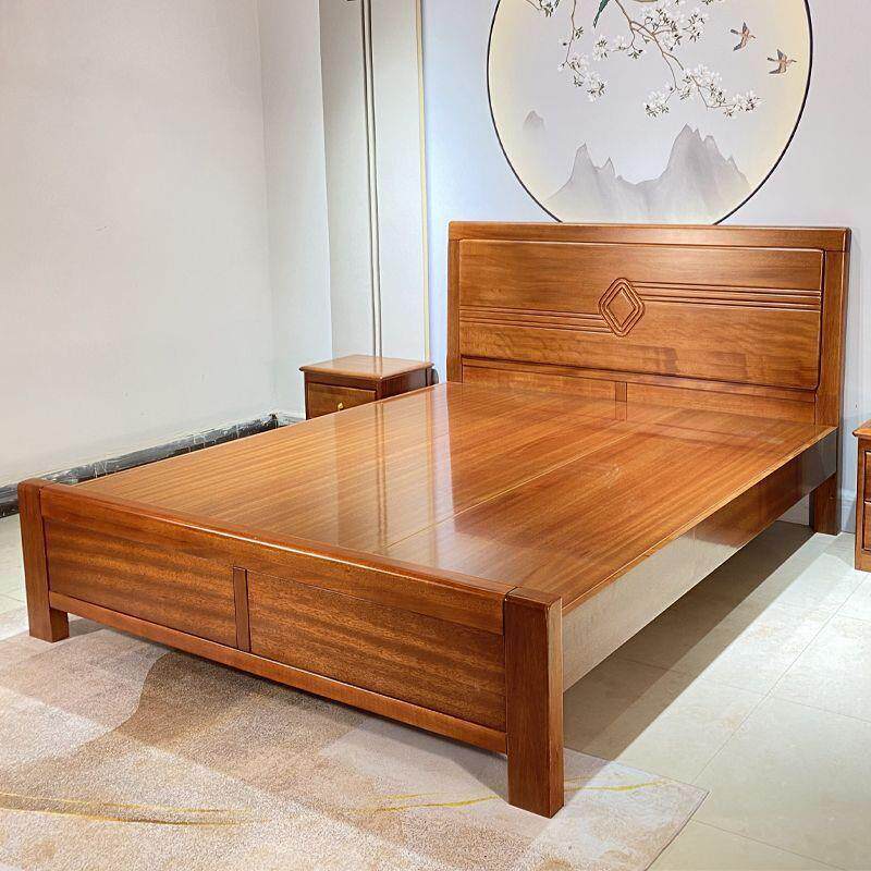 金花木全实木榫床主卧大UUJ床双人床加厚萝格木床现菠代梨简约卯