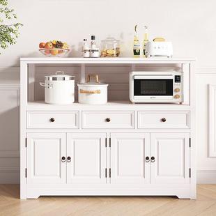 餐柜卧室置物带门墙斗柜XCU实木美式收纳储物小柜靠边柜子客厅茶