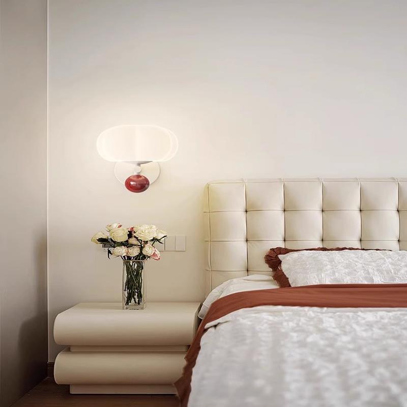 美灯式田园风卧室壁灯2d0CLB25年新款奶油风le道南瓜小吊过灯中山