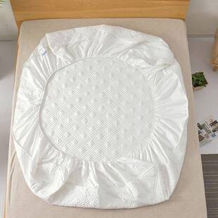 纯棉白床包素色绗缝棉床DNN全防滑床护夹垫笠纯棉席梦丝床罩床套