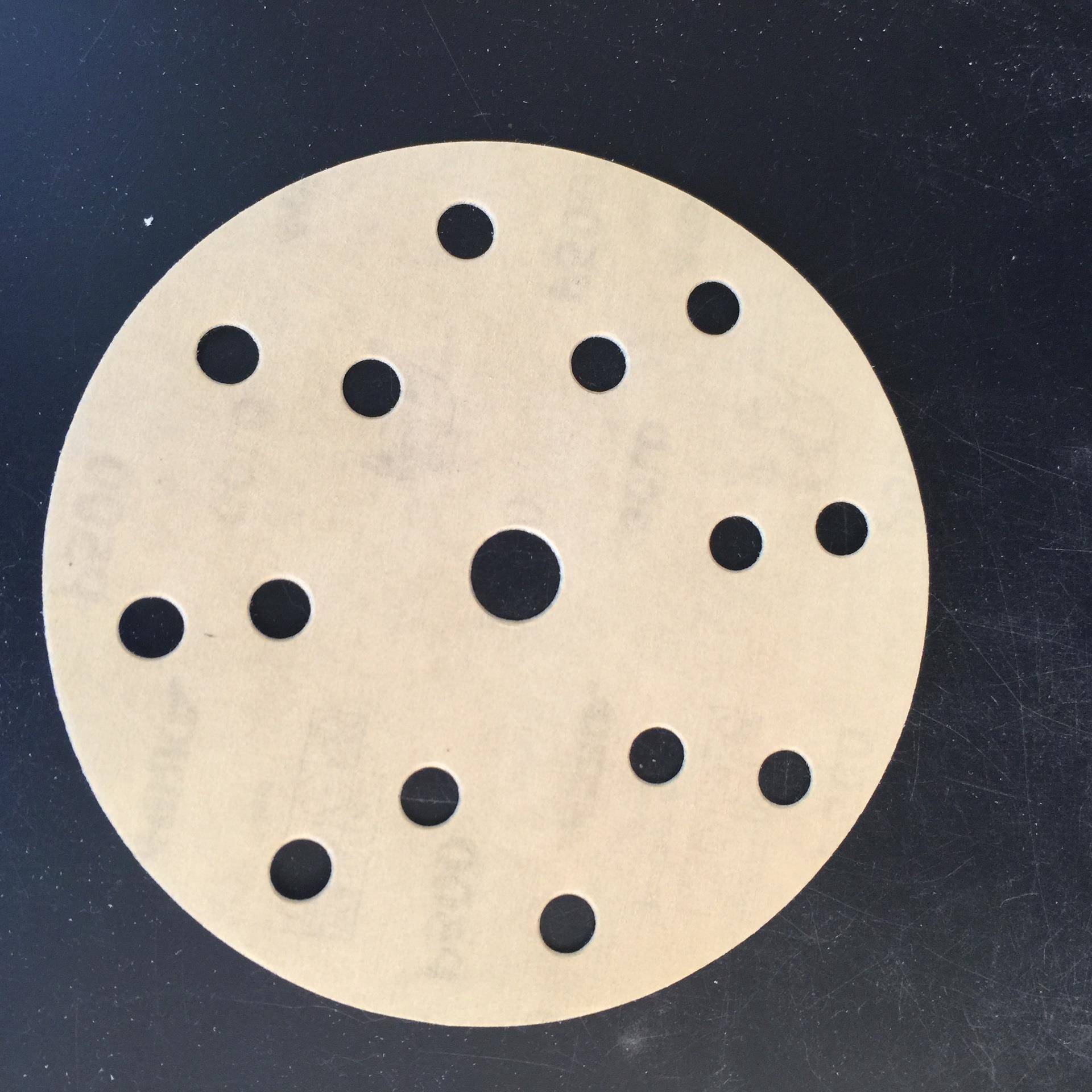 圆形盘芬m兰摩干磨砂纸KYB6寸15孔150m金色卡打磨圆植绒砂纸