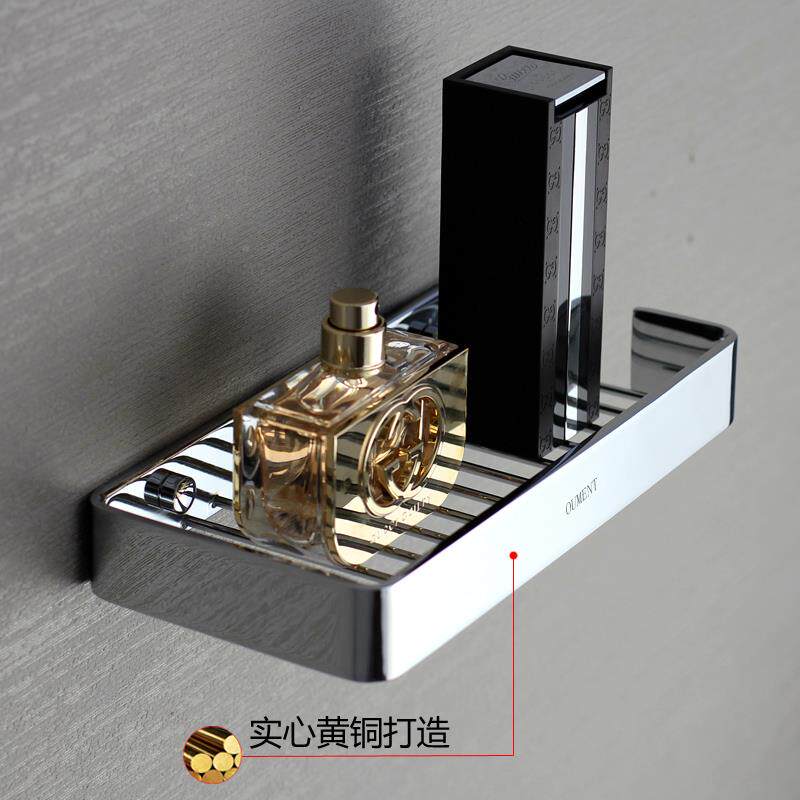生形全架铜浴室置物架加厚小号XY镜前镜下三角篮卫间方转角带挂钩