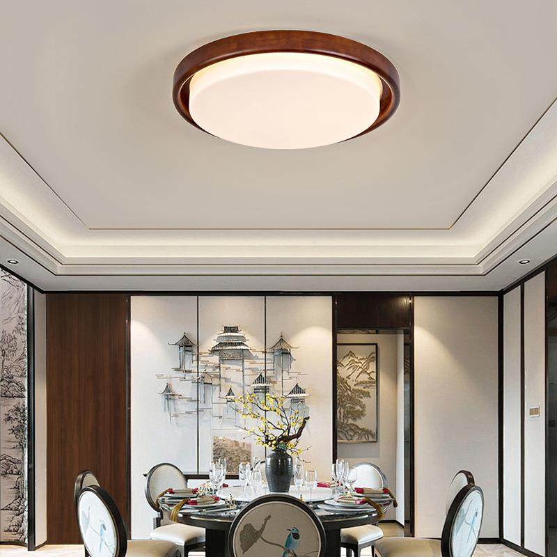 新中吸灯全光谱护眼116客顶厅灯中方国风卧室灯橡木式长形吸顶灯9