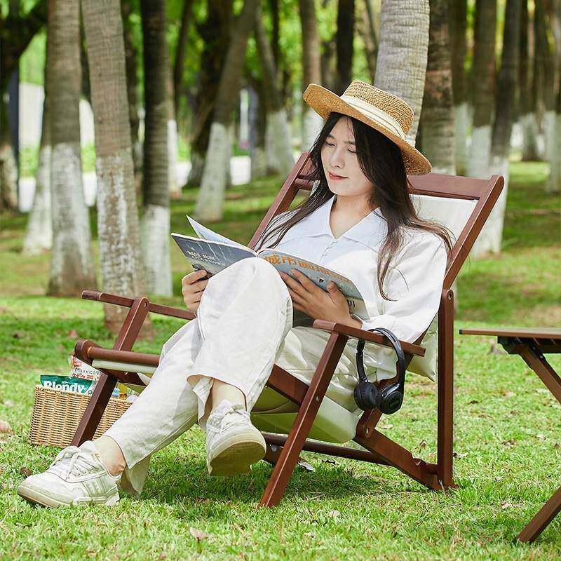 那澜多用好竹板躺椅可坐调节折叠凳户外阳台休懒人沙发家休午BKX