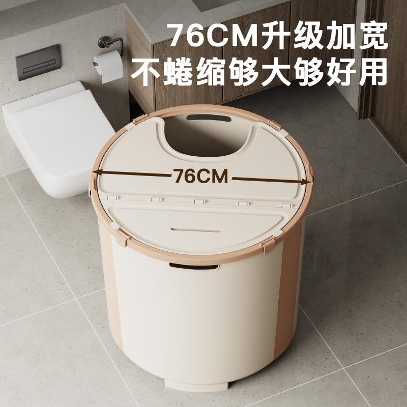 安装免SN-017圆形折叠浴桶儿童成洗盆多功能人泡澡桶大号澡浴缸洗