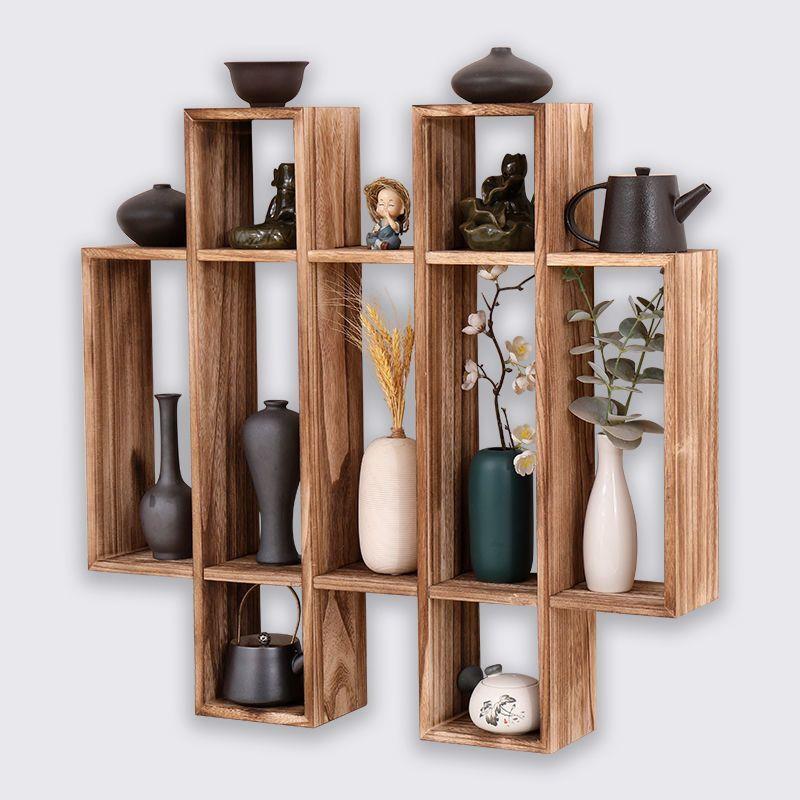 实木框格架置物B1TS架落地墙经济家用上客厅多收纳架简易层空间省