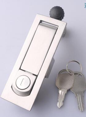 M6箱06-1-2不锈钢平面弹跳按钮S锁机械锁MS606机柜门把手按压配锁