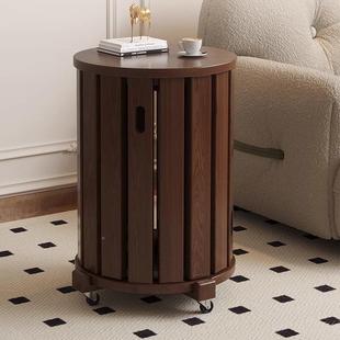 实木可叠放茶几组合凳凳子叠叠QZW乐圆凳餐椅桌待客用备带滑轮折