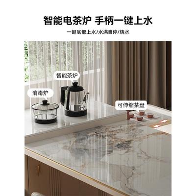 轻奢端餐桌一体小户型家用可移动岛伸台CDN缩岩板高导台小型茶台