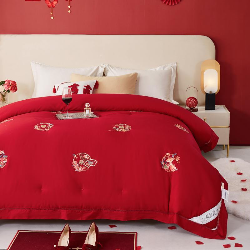 0225新全棉绣花庆婚蚕丝QPJ冬款被