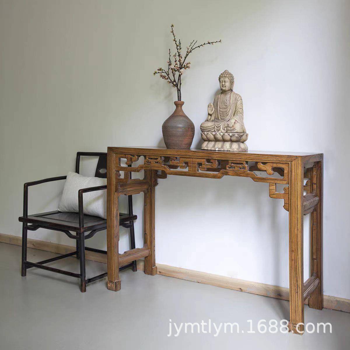 现250203代中式玄关柜古玄关桌榆木复明清古典家具条新老案条几供