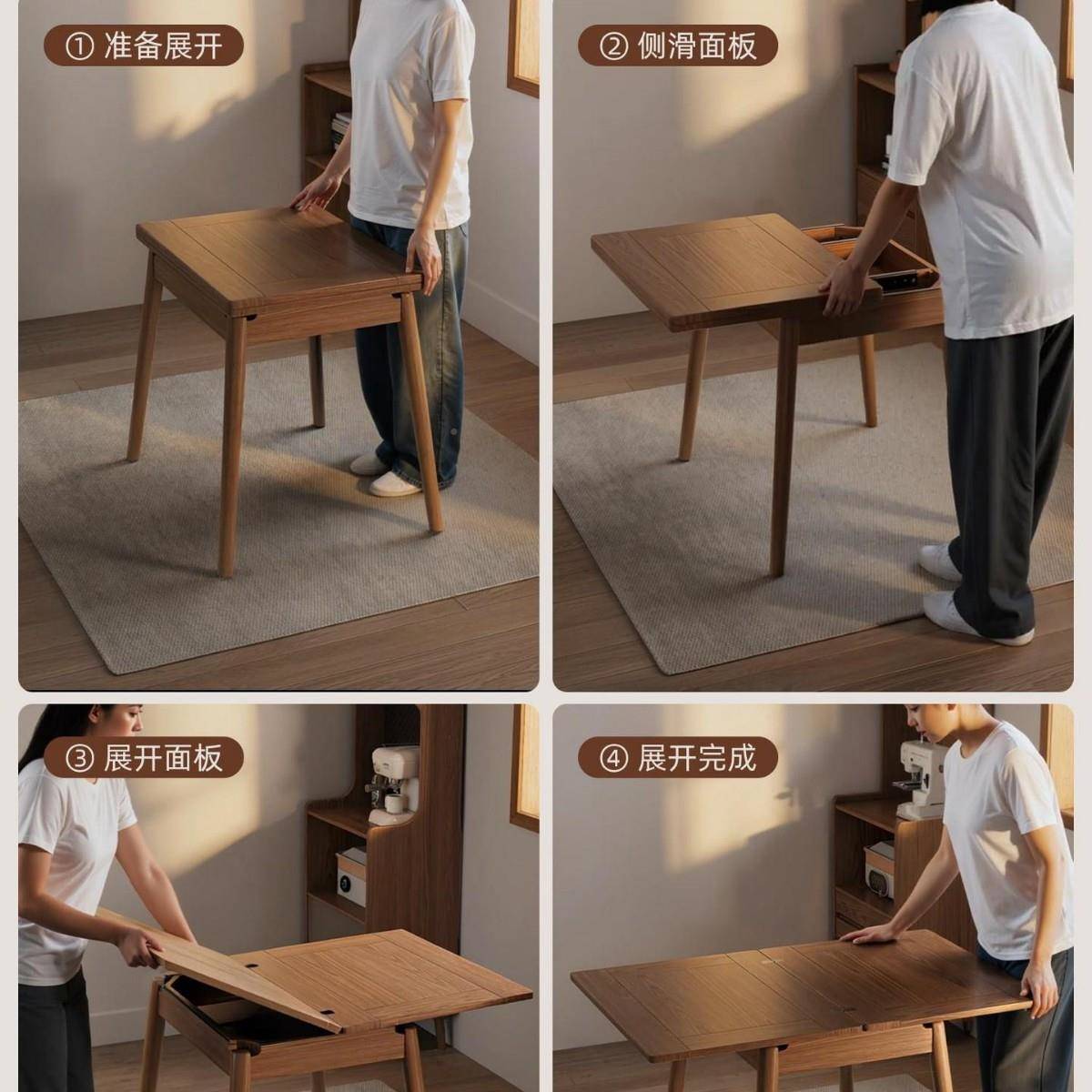 小公寓叠桌式餐用小餐桌迷你餐桌小茶几新中式小方家桌实210563木