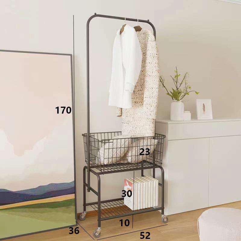 室现代简约网大篮容量推车衣WKE帽架卧衣晾晒架服放置架可移动落