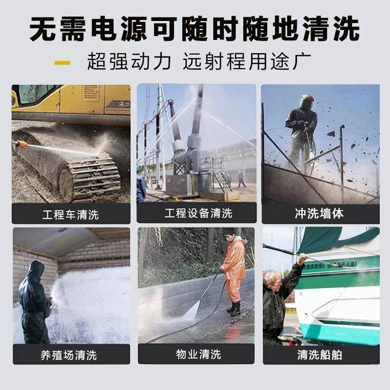 大功便携移动式油洗车机超高压汽力自带箱水柴油率市政管SPE道清