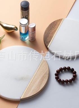 厂家相大理石拼接西餐餐盘平板木盘思木石板70177披萨子摆放盘