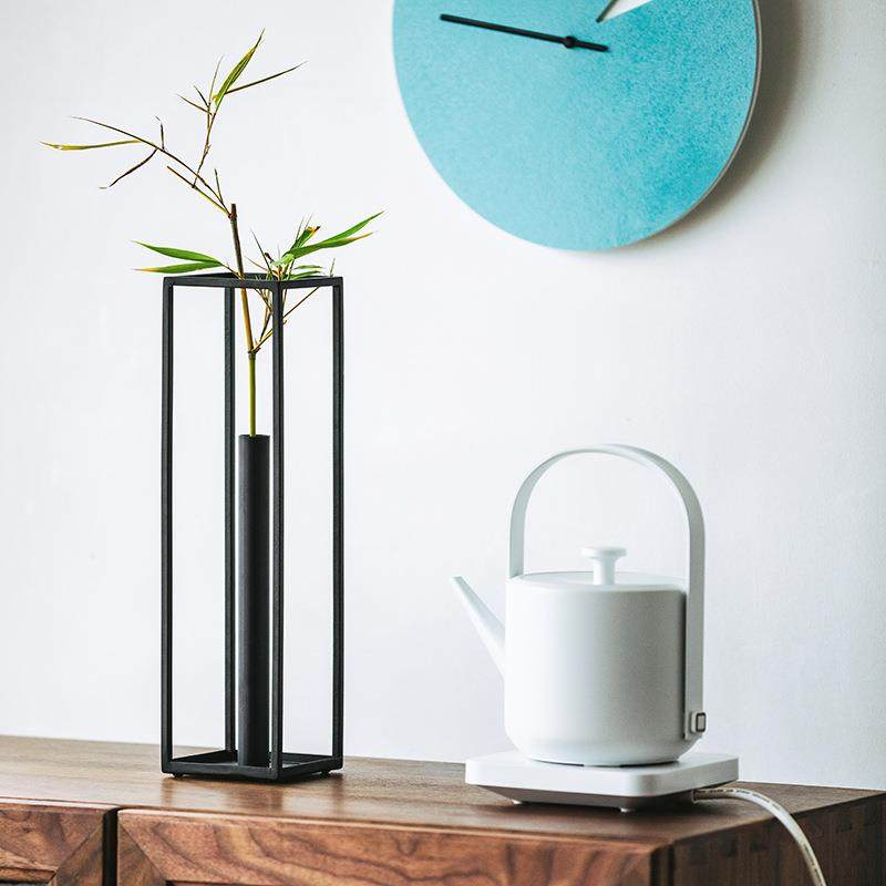 日式简约铁艺花插花器透明玻试管花意瓶水培NAS容厅器客家居璃创