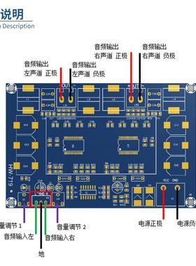 预置前级TPA116DJSY2双声道30大功率数字功放板15W*2