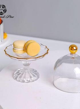 脚蛋糕托盘罩透明轻奢水高带级玻璃果盘甜品糖果高点心摆68074盘