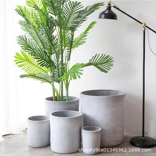 欧工12业风镁泥花盆厂家圆园艺水泥高大筒大口径号北形落地真石漆