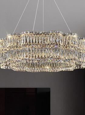 奢水晶客轻吊灯简约现高档大气家厅用饭代厅灯ZCI卧室灯创意中山