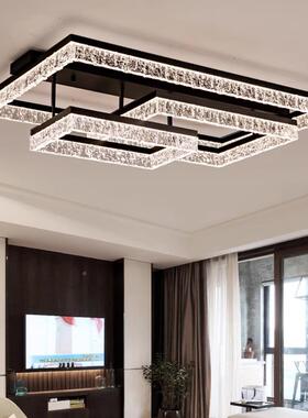 客厅灯主202LVI5年款北欧现代简约大气轻灯奢高端冰纹裂水新晶吸
