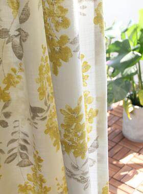 Brune卧l布鲁JBP内 田园窗帘成 品 客厅室落窗地棉麻定制窗帘布窗