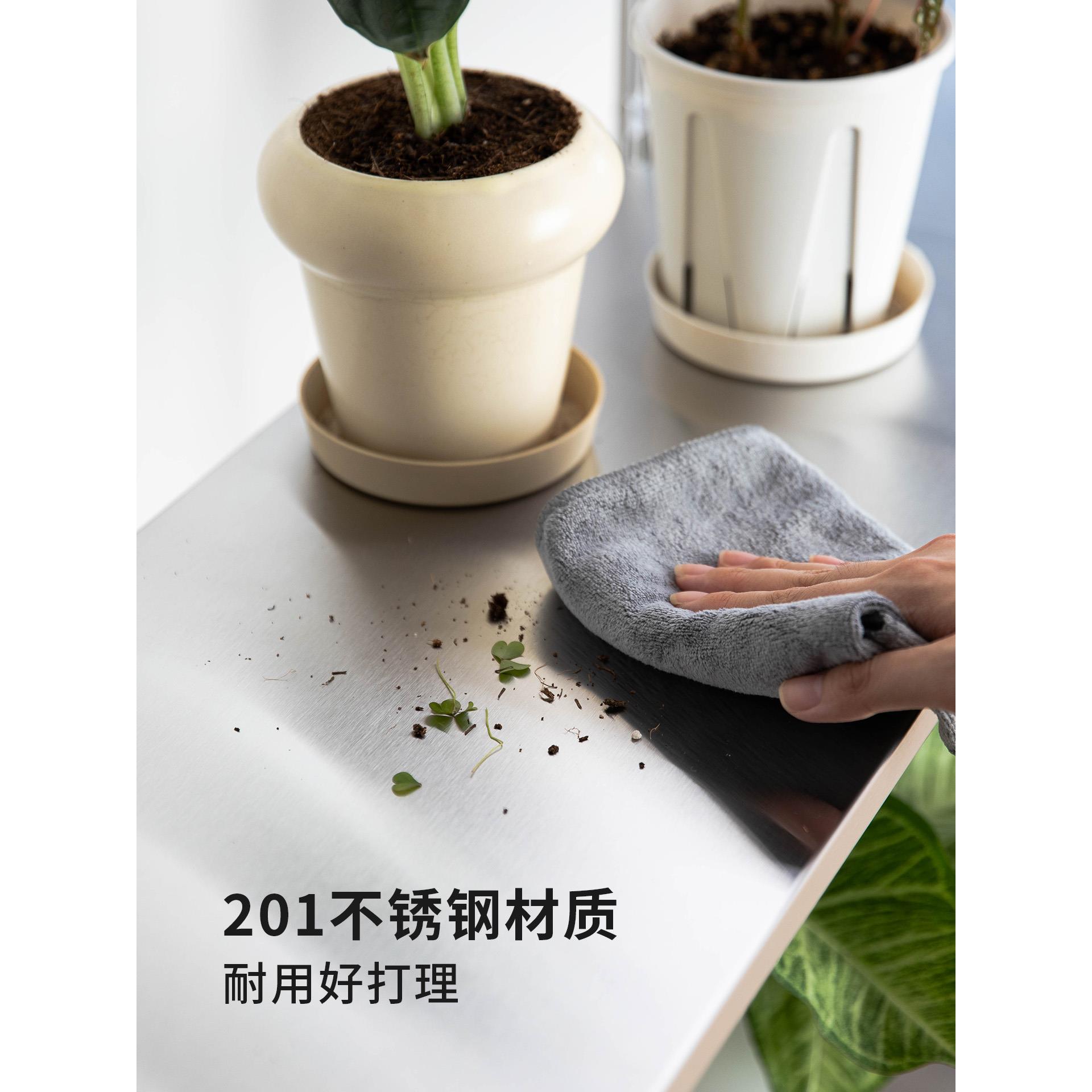 双多山不无品牌/锈钢层花架层阳台落地式盆花盆储物架可调分花架