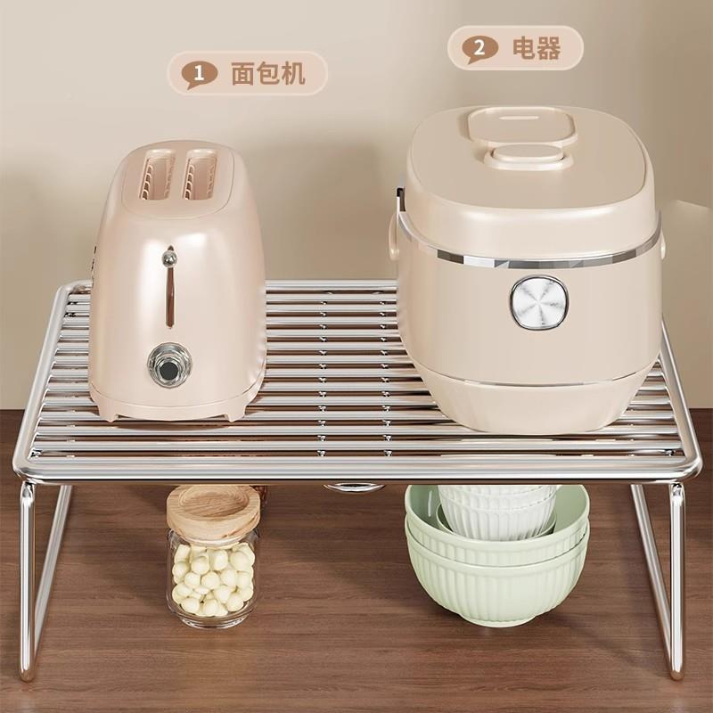 不锈锅钢厨H0729192房置物架台面微波纳炉烤箱收层架电饭罐支架灶