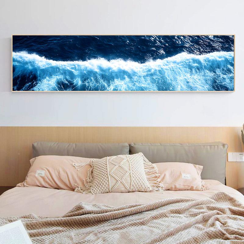 横幅代客厅沙发后装饰画现海简约景挂画地F91-中海景风画卧室床头