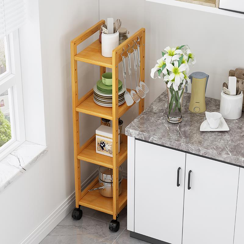 夹86M0厨房缝置物架缝隙收纳柜箱浴4室卫生间冰超窄实木30cm0F76T