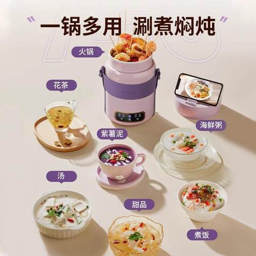 艾仕电锅家用1.自5L小型便炖携炖煮锅玛2H58-3人煮粥神器全动烧水