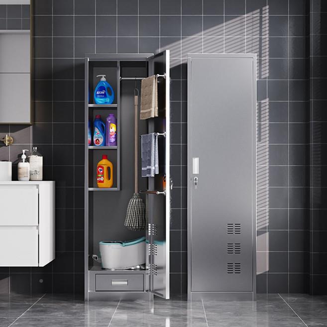 不锈钢清洁卫外生柜阳柜台杂物储物柜户学校拖收纳柜把保洁工XCVB