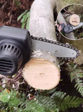 锋易电达电动链锯充电4寸锂锯型迷你园林修枝锯手式XJF持伐木小电