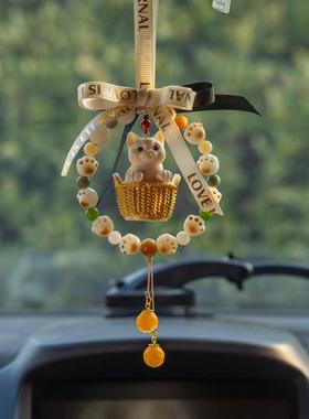 车用天象牙果招然财猫汽车挂件载视后车镜挂饰高档创意可爱48012