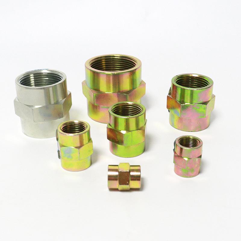 液FSU压接头双1内丝内牙通液压管件油压过渡接头2分4分1寸1直00个