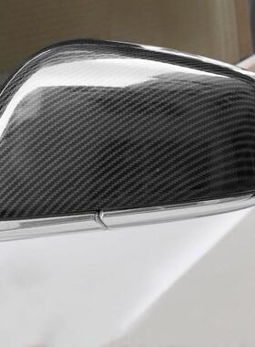 用于2019款MODEL-X-A镜BS黑钛碳69846纤纹后视镜盖适后视罩