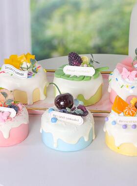 仿真蛋糕模型形面包淋酱蛋糕圆真仿食店物道具新款假水果假面包摆