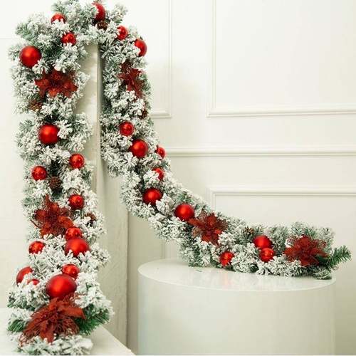 圣藤诞节装饰品条白植绒色藤330酒店商场门头前台挂件2.7米条套餐