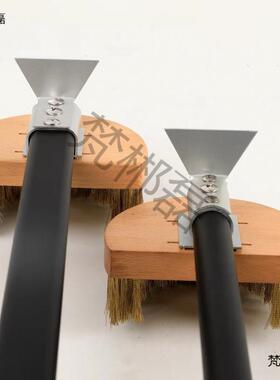 披萨LKZ炉铜丝刷铝合金加长柄披刷萨工具木手柄钢丝长柄披萨工刷