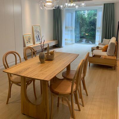 现代北欧桌约实木餐长方形家用小简户DP201811议型饭桌办公大型会