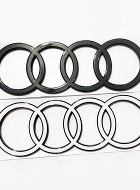 适用于四奥迪改新款改装环标3A4A5A6L98726A7A8后尾A标黑色装车标