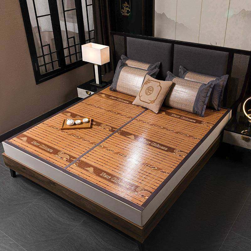 厂凉家碳化印花双面竹席双面藤可折席叠竹凉席草席席学生宿舍冰丝,床上用品,竹席,淘宝优惠券,粉丝福利购,淘宝优惠卷