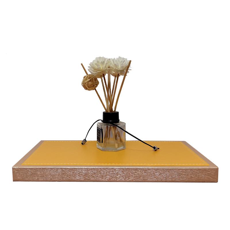 厂家长直销品方形置物盘木底质工艺样板间家居摆件托YBGYP221盘底