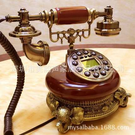 新款欧5401A式复古仿木家用电意话机式老创时尚仿古电机话座机