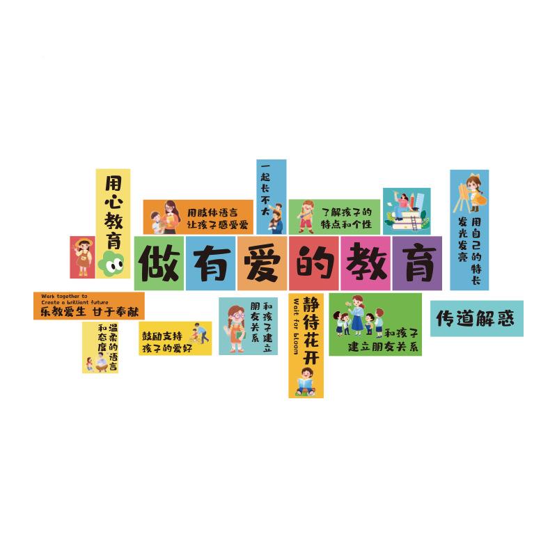 F995H7ST托管培机构厅形象墙贴纸教育教理文化宣大传幼儿园教室念
