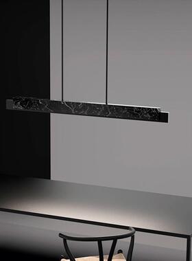 北欧大理石18147长条厅吊餐灯极简约轻奢现云代简创意装饰一字石