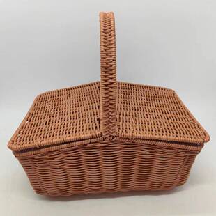 仿编水果篮家用号收纳筐户YM157外野篮餐提篮手大工编织鸡蛋藤筐