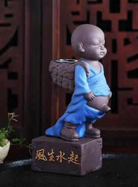 茶80014具宠配件茶摆设玩趣小和尚紫砂茶漏泡茶尿喷水尿童撒娃尿