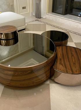 意式圆茶形组合几轻奢实后现代FeiDi简约几23041401套北欧木边几