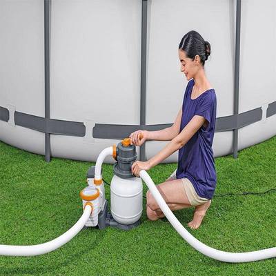 Bestway58497家庭泳池过滤设备1500gal欧规砂滤器地面水池净化器